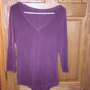 Quarter length burgundy top